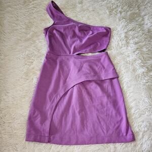BCBGeneration Lilac One-shoulder Cutout Mini Dress Size 6 New with Tags